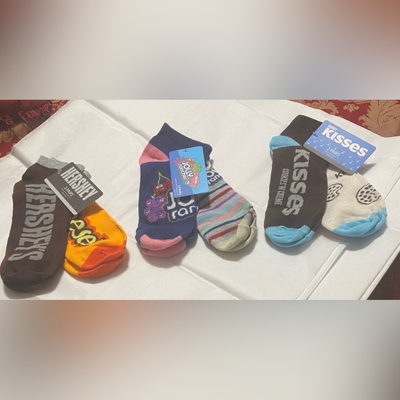 Fun themed Socks Hershey and Jolly Rancher, sock size 10-13,  you get 6 pair. - Picture 1 of 7